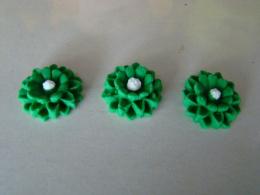 Kwiatek cynii 3D zielony 1 op ( 3 szt)