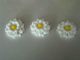Kwiatek cynii 3D biały 1 op ( 3 szt)