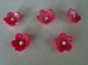 Kwiatek mini - czerwony N (5 szt) perłowy
