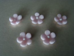Kwiatek mini -różowy N (5 szt) perłowy