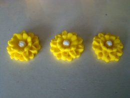 Kwiatek cynii 3D zółty 1 op ( 3 szt)
