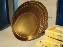 Podkładka,tacka kart złota 34 cm z ozdobnym brzegiem