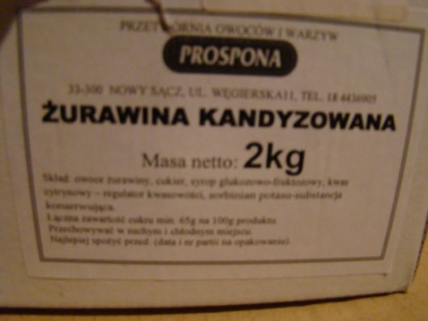 Kandyzowana żurawina 0, 25 kg 1 op Kandyzowana żurawina 0, 25 kg 1 op