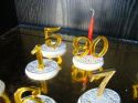 Podstawka na świeczkę i cyferki - urodzinowe biała 1 szt