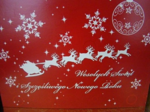 Kartonik świąteczny składany Renifer czerwony 28x28x13 (1 szt) Kartonik świąteczny składany Renifer czerwony 28x28x13 (1 szt)