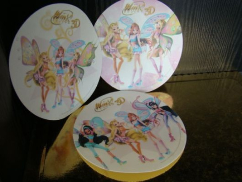 Dysk,krążek waflowy Winx 3D - 20 cm -1 szt Dysk,krążek waflowy Winx 3D - 20 cm -1 szt