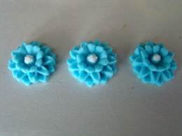Kwiatek cynii 3D niebieski 1 op ( 3 szt)