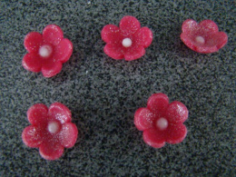 Kwiatek mini - czerwony N (5 szt) perłowy