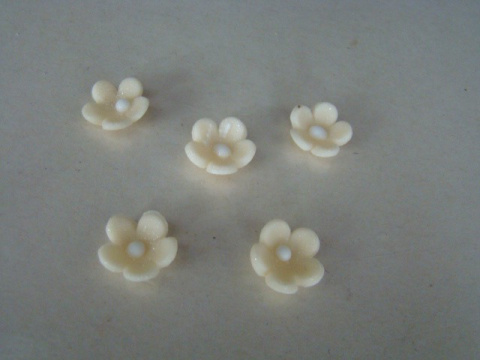 Kwiatek mini - ecru N (5 szt) perłowy