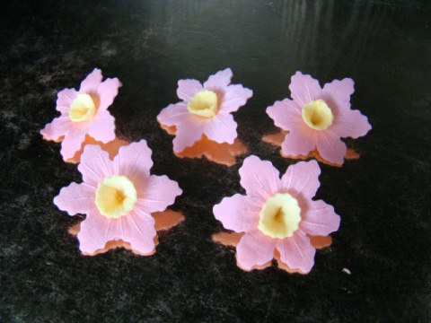 Narcyz - kwiatki z opłatka - różowy 1 op ( 5 szt)