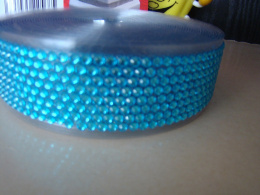 Wstążka z brylancikami - niebieska 3,5cmx10m