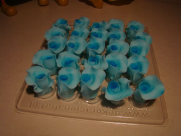 Róża mała niebieska -2,5cm - 1op ( 5 szt.)