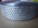 Wstążka z brylancikami - srebrna 3,5cmx10m